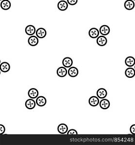 Buttons for sewing pattern repeat seamless in black color for any design. Vector geometric illustration. Buttons for sewing pattern seamless black