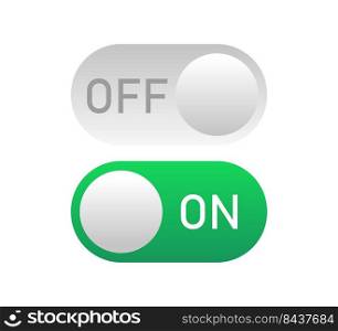 buttons with green on and off. Vector illustration. stock image. EPS 10.. buttons with green on and off. Vector illustration. stock image. 