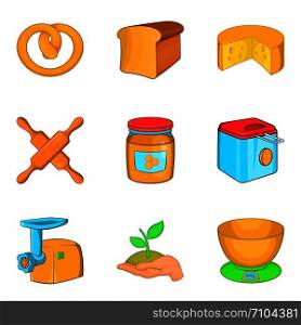 Butty icons set. Cartoon set of 9 butty vector icons for web isolated on white background. Butty icons set, cartoon style