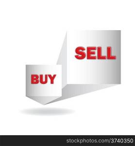 buy and sell, 3d sign in vector format