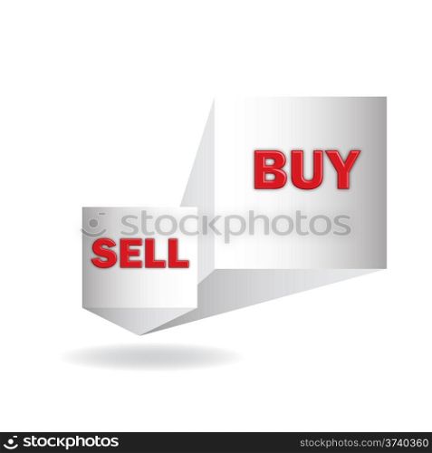 buy and sell, 3d sign in vector format