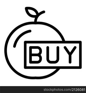 Buy apple online icon outline vector. Food delivery. Mobile service. Buy apple online icon outline vector. Food delivery