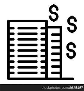 Buy building icon outline vector. Business income. Work job. Buy building icon outline vector. Business income