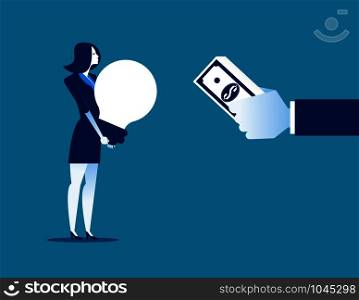 Buy business idea with money. Concept business vector illustration.