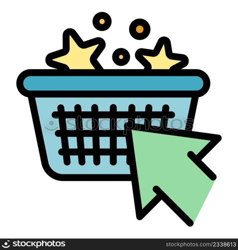 Buy cart icon. Outline buy cart vector icon color flat isolated. Buy cart icon color outline vector
