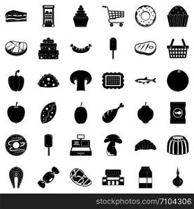 Buy icons set. Simple style of 36 buy vector icons for web isolated on white background. Buy icons set, simple style