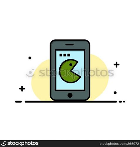 Buy, Mobile, Phone, Hardware Business Flat Line Filled Icon Vector Banner Template
