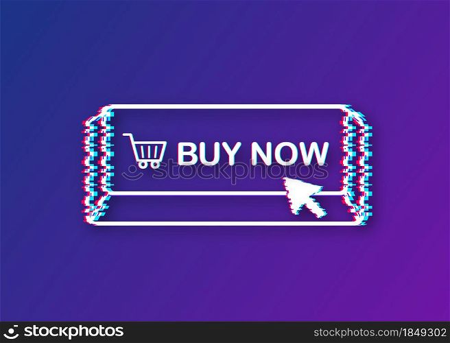 Buy now glitch icon. Shopping Cart icon. Vector stock illustration. Buy now glitch icon. Shopping Cart icon. Vector stock illustration.