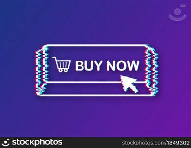 Buy now glitch icon. Shopping Cart icon. Vector stock illustration. Buy now glitch icon. Shopping Cart icon. Vector stock illustration.