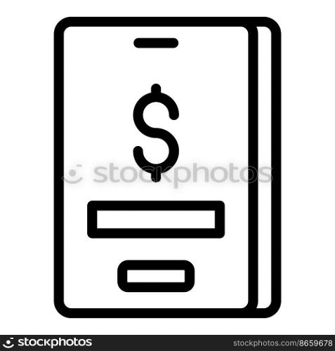 Buy online tablet icon outline vector. Computer store. Mobile retail. Buy online tablet icon outline vector. Computer store