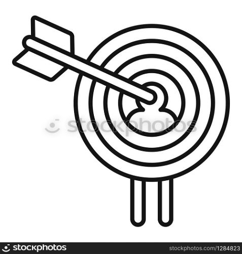 Buyer target icon. Outline buyer target vector icon for web design isolated on white background. Buyer target icon, outline style