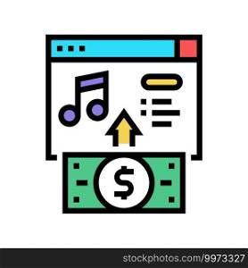 buying music color icon vector. buying music sign. isolated symbol illustration. buying music color icon vector illustration
