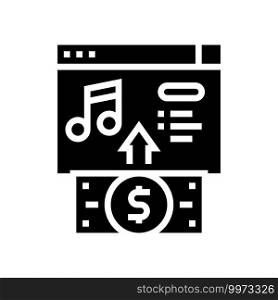 buying music glyph icon vector. buying music sign. isolated contour symbol black illustration. buying music glyph icon vector illustration