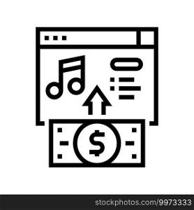 buying music line icon vector. buying music sign. isolated contour symbol black illustration. buying music line icon vector illustration