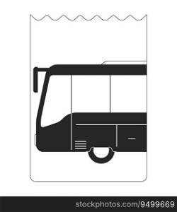 Buying ticket on train flat monochrome isolated vector object. Planning trip. Editable black and white line art drawing. Simple outline spot illustration for web graphic design. Buying ticket on train flat monochrome isolated vector object