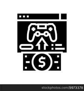 buying video game glyph icon vector. buying video game sign. isolated contour symbol black illustration. buying video game glyph icon vector illustration