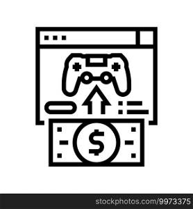 buying video game line icon vector. buying video game sign. isolated contour symbol black illustration. buying video game line icon vector illustration