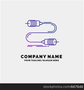 Buzz, communication, interaction, marketing, wire Purple Business Logo Template. Place for Tagline. Vector EPS10 Abstract Template background