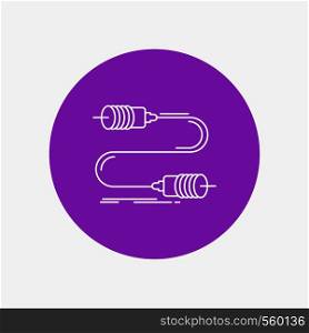 Buzz, communication, interaction, marketing, wire White Line Icon in Circle background. vector icon illustration. Vector EPS10 Abstract Template background