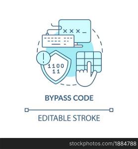 Bypass code blue concept icon. User authentication abstract idea thin line illustration. Verification passcode. Security and safety. Vector isolated outline color drawing. Editable stroke. Bypass code blue concept icon