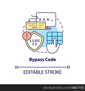 Bypass code concept icon. User authentication abstract idea thin line illustration. Verification passcode. Security and safety. Vector isolated outline color drawing. Editable stroke. Bypass code concept icon