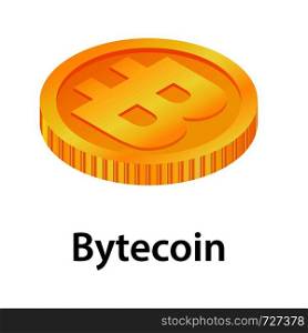 Bytecoin icon. Isometric illustration of bytecoin vector icon for web. Bytecoin icon, isometric style
