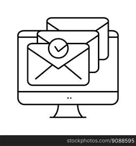 c&aign follow up lead line icon vector. c&aign follow up lead sign. isolated contour symbol black illustration. c&aign follow up lead line icon vector illustration