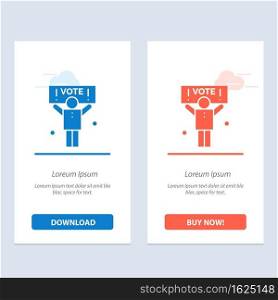 C&aign, Political, Politics, Vote  Blue and Red Download and Buy Now web Widget Card Template
