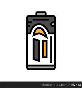 c battery power energy color icon vector. c battery power energy sign. isolated symbol illustration. c battery power energy color icon vector illustration