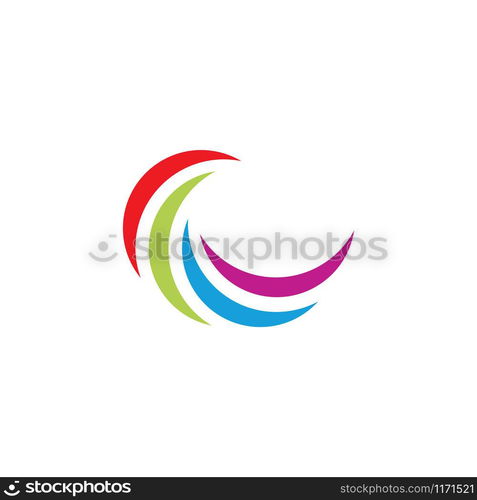 C circle Letter Logo Template vector icon design