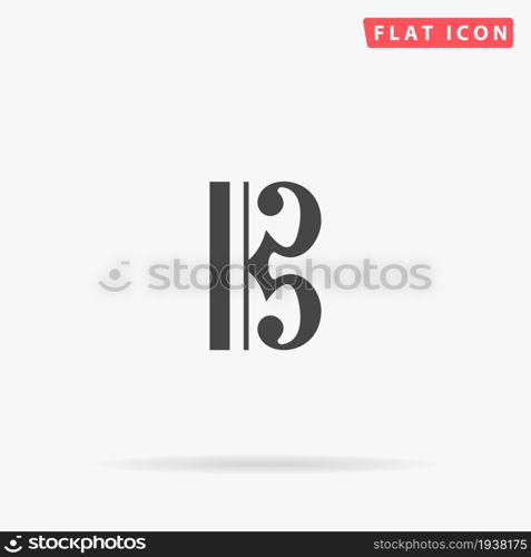 C Clef flat vector icon. Glyph style sign. Simple hand drawn illustrations symbol for concept infographics, designs projects, UI and UX, website or mobile application.. C Clef flat vector icon