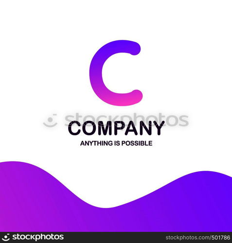 C company logo design with purple theme vector