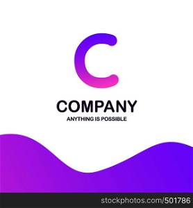 C company logo design with purple theme vector