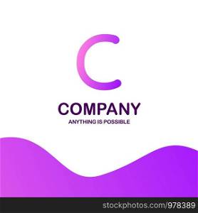 C company logo design with purple theme vector