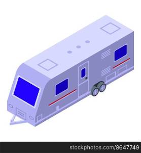 C&er trailer icon isometric vector. C&caravan. Car van. C&er trailer icon isometric vector. C&caravan