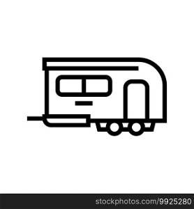 c&er trailer line icon vector. c&er trailer sign. isolated contour symbol black illustration. c&er trailer line icon vector illustration