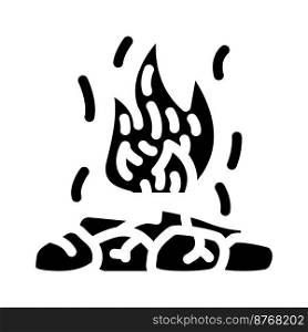 c&fire glyph icon vector. c&fire sign. isolated symbol illustration. c&fire glyph icon vector illustration