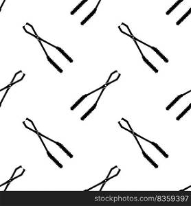 C&fire Tongs Icon Seamless Pattern, Object Grip, Lift Tool Vector Art Illustration