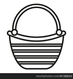 C&ing basket icon outline vector. Picnic food. Natural market. C&ing basket icon outline vector. Picnic food