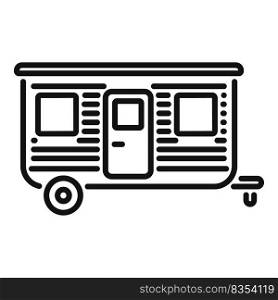 C&ing car trailer icon outline vector. Caravan auto. Travel home. C&ing car trailer icon outline vector. Caravan auto
