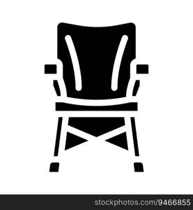 c&ing chair gl&ing glyph icon vector. c&ing chair gl&ing sign. isolated symbol illustration. c&ing chair gl&ing glyph icon vector illustration