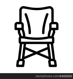 c&ing chair gl&ing line icon vector. c&ing chair gl&ing sign. isolated contour symbol black illustration. c&ing chair gl&ing line icon vector illustration