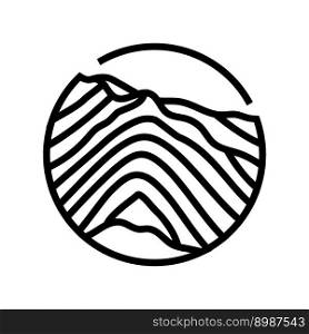 c&ing mountain landscape line icon vector. c&ing mountain landscape sign. isolated contour symbol black illustration. c&ing mountain landscape line icon vector illustration