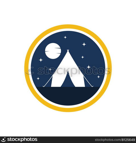 C&ing tent logo icon vector flat design template