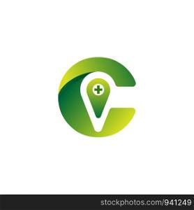 C initial Medical Cross and Health Pharmacy Logo Vector. C initial Medical Cross and Health Pharmacy Logo Vector Template