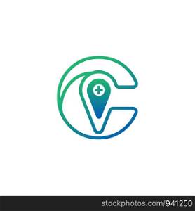 C initial Medical Cross and Health Pharmacy Logo Vector. C initial Medical Cross and Health Pharmacy Logo Vector Template