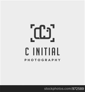 c initial photography logo template vector design icon element. c initial photography logo template vector design