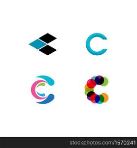 C Letter Alphabet font logo vector design