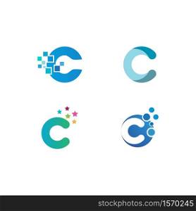 C Letter Alphabet font logo vector design
