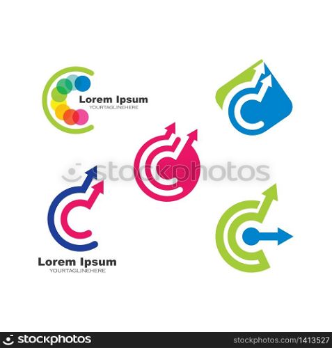 C Letter arrow Logo Template vector icon design
